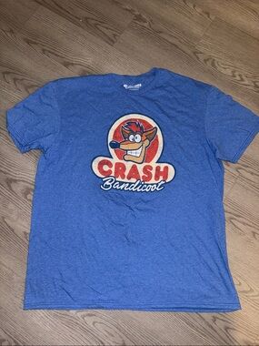Crash Bandicoot Graphic Tee - Blue Men's Short Sleeve Shirt